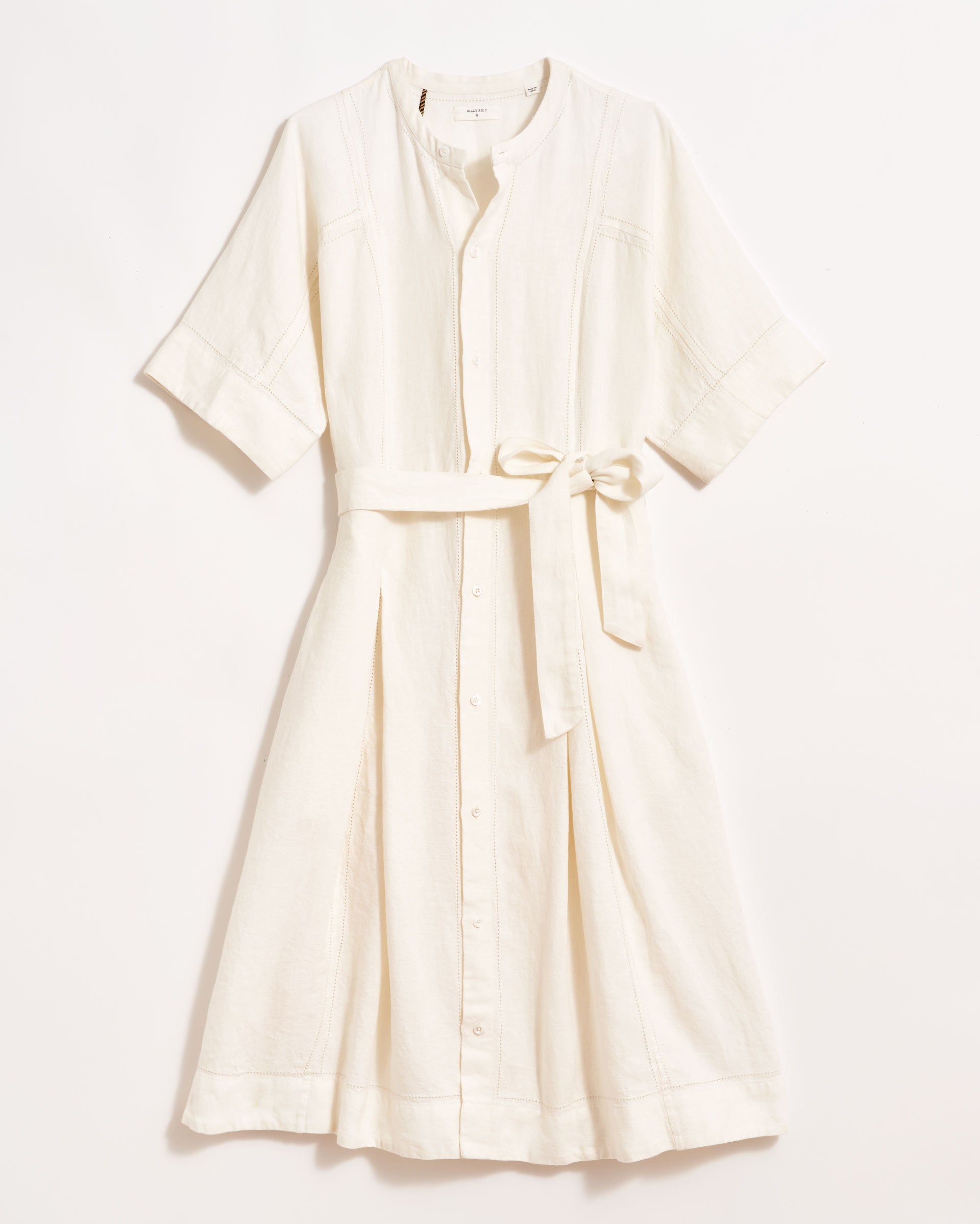 Shop Billy Reid Linen Pointelle Shirt Dress In White