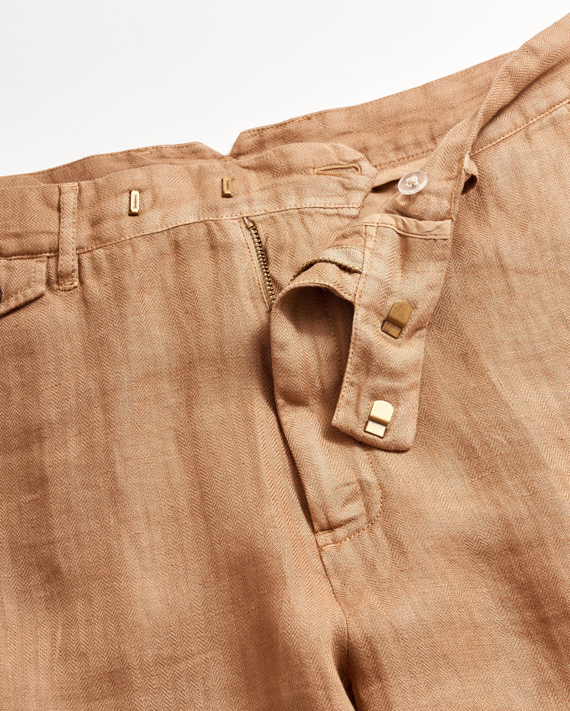 Shop Billy Reid Garment Dyed Linen Flat Front Trouser In Dark Tan