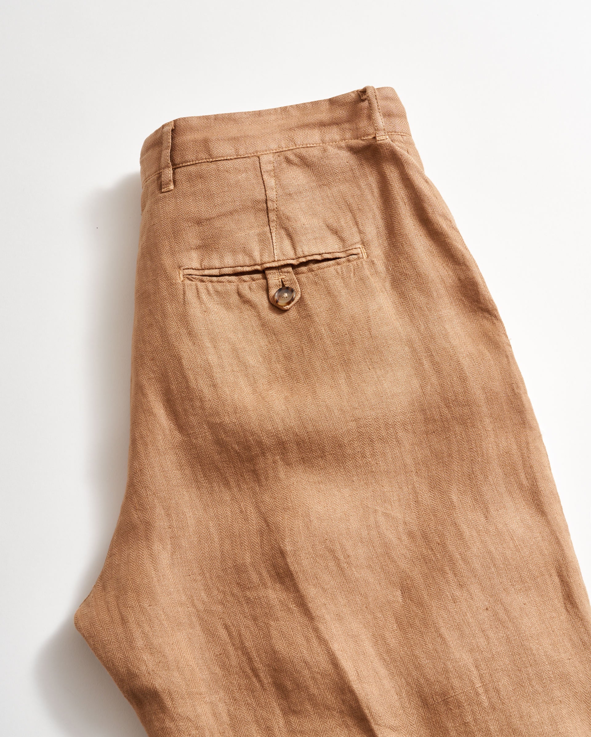 Shop Billy Reid Garment Dyed Linen Flat Front Trouser In Dark Tan