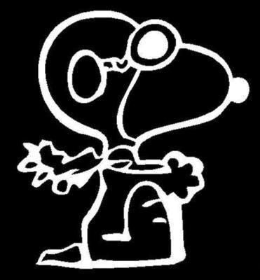 Snoopy Flying Ace Die-Cut Vinyl Decal - White | snoopn4pnuts.com