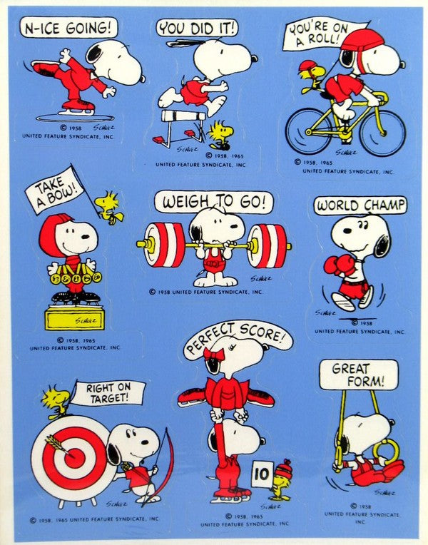 Snoopy OlympicsTheme Rewards Stickers (Open Package/1 Sheet Removed