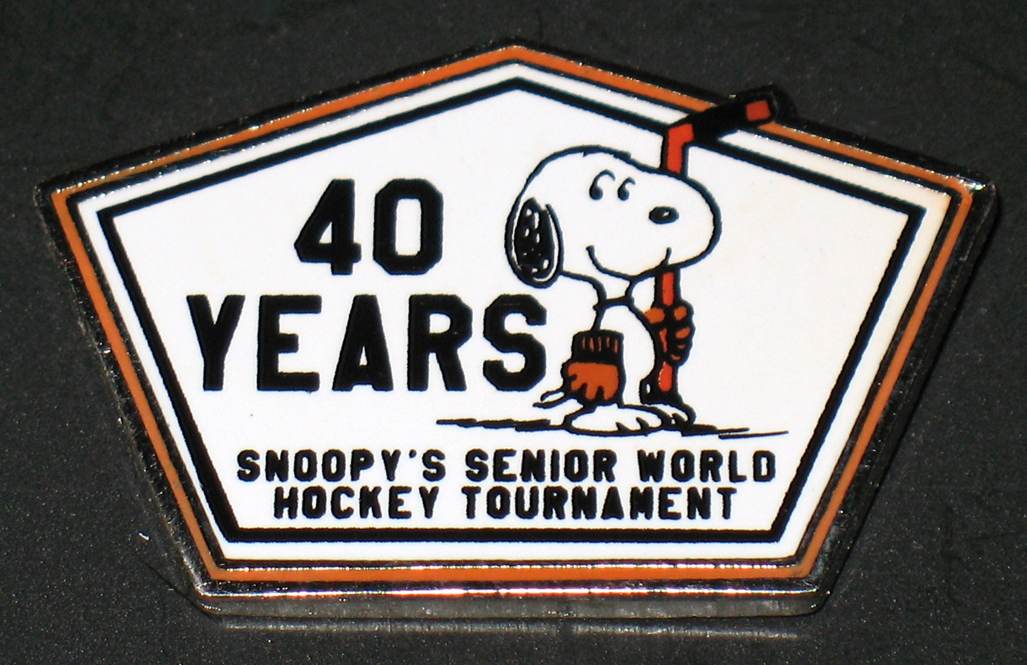 Snoopy's Senior World Hockey Tournament Enamel Pin 40th Anniversary