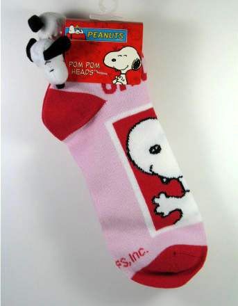 Snoopy Head No Show Pom-Pom Socks 