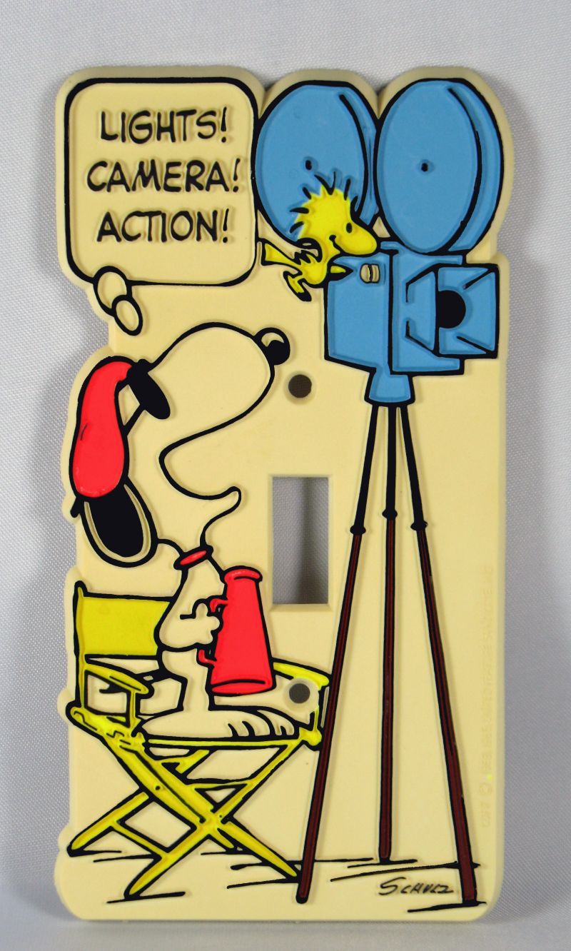 Snoopy Switch Plate Cover Movie Director Discolored