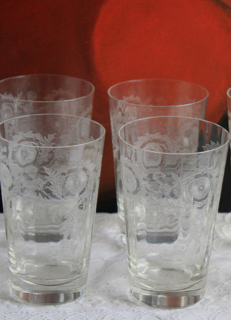 Etched Juice Glasses Set of Four 