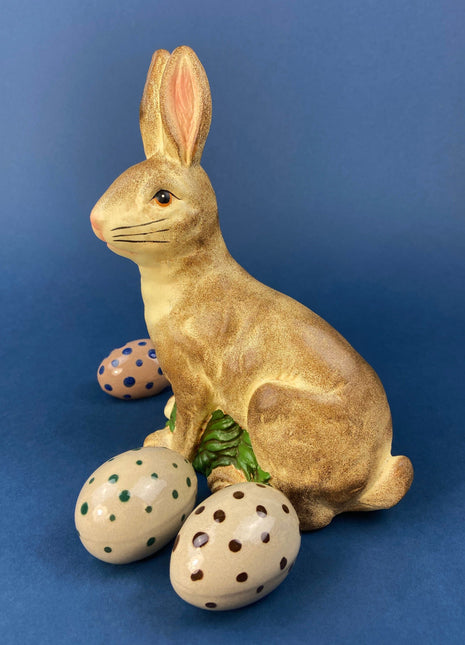 Ceramic Bunny Figurine. Hand-Painted Vintage Easter Display. Spring Ce –  Anything Discovered