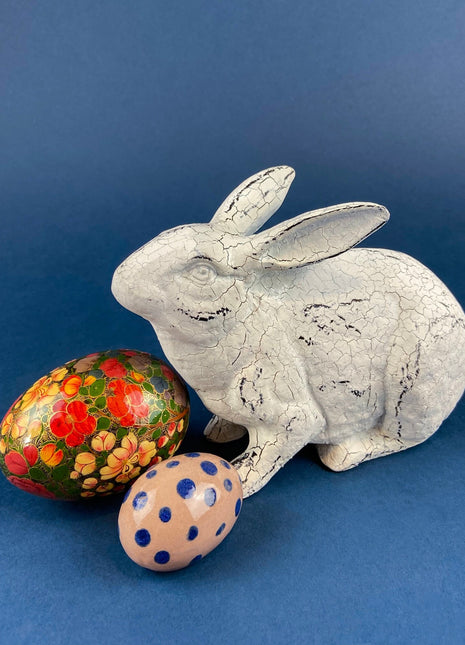 Ceramic Bunny Figurine. Hand-Painted Vintage Easter Display. Spring Ce –  Anything Discovered