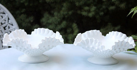 Milk Glass Candle Holder Set Hobnail Milk Glass Candlesticks