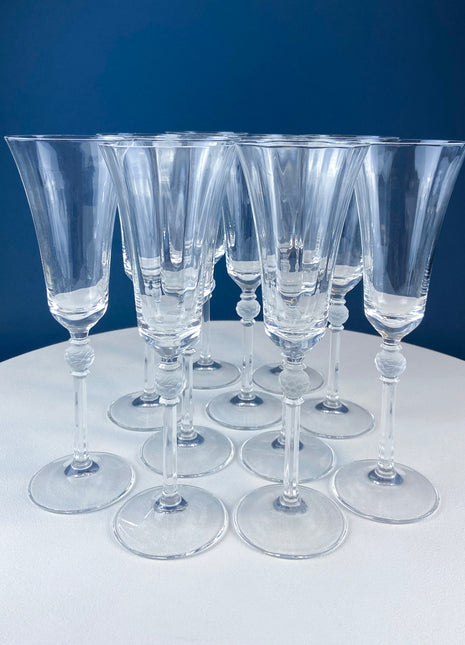 Crystal Champagne Glasses with Ball Stem. Enchantress by Mikasa. Frost –  Anything Discovered
