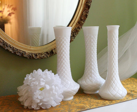 Milk Glass Vases -Large