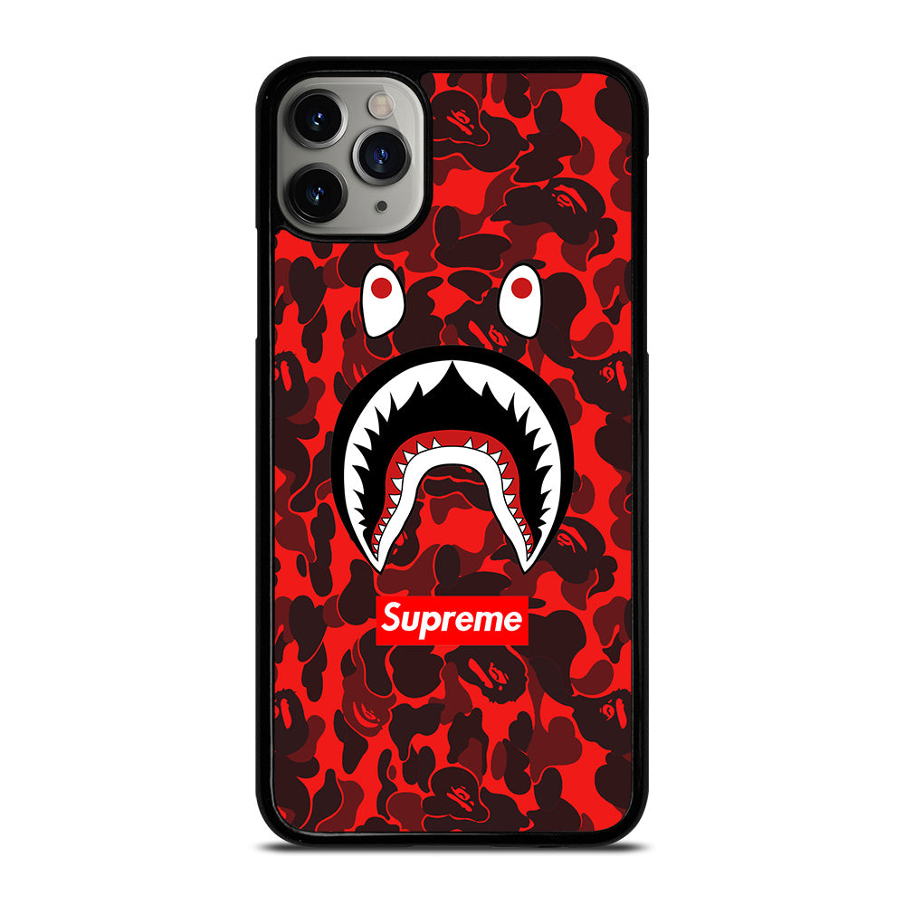 Bape Shark Supreme Camo Red Iphone 11 Pro Max Case Cover Casepark