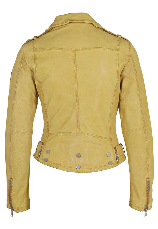 Sofia RF Leather Jacket, Yellow – mauritiusleather