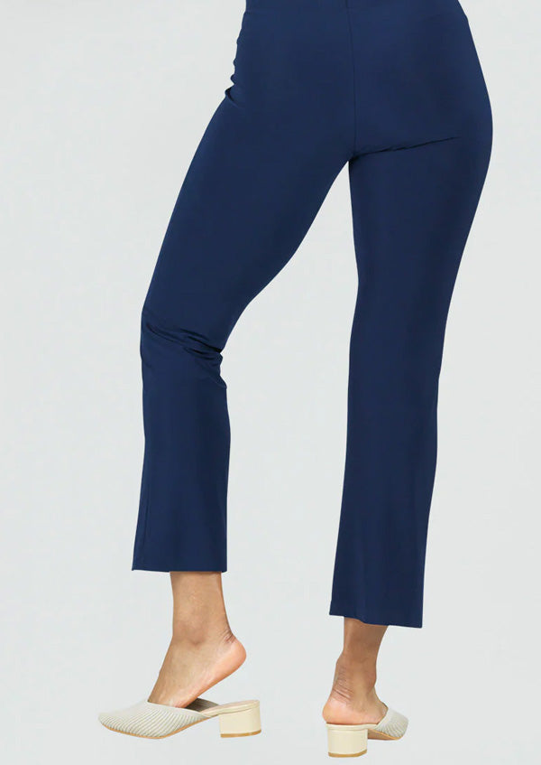 Clara Sunwoo Center Seam Front Slit Ankle Pant - Navy - The Good