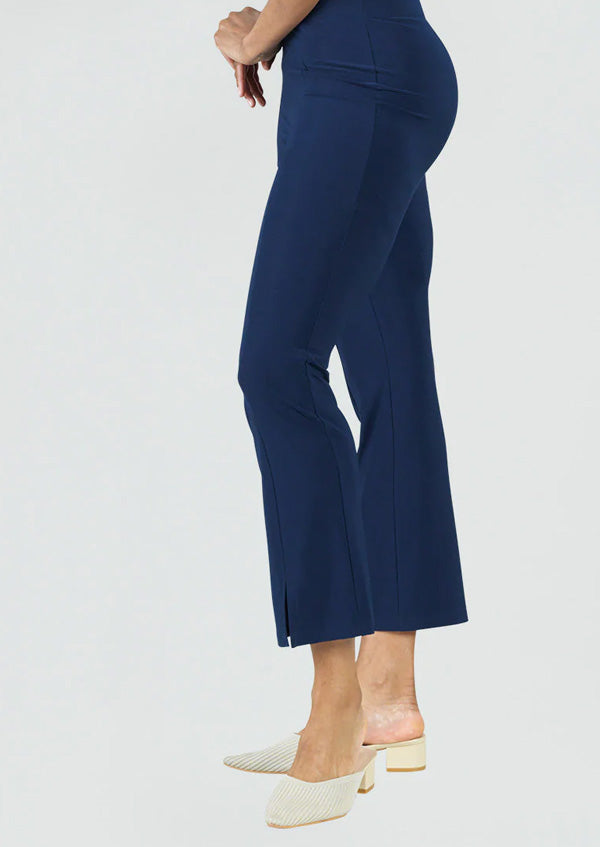 Clara Sunwoo Center Seam Front Slit Ankle Pant - Navy