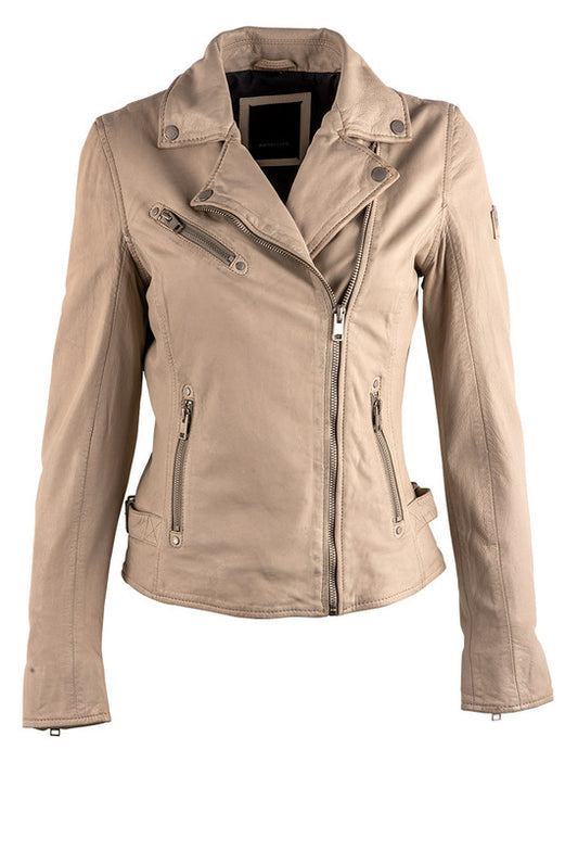 Mauritius - Sofia RF Woman\'s Leather Jacket - Off White – The Good Life  Boutique