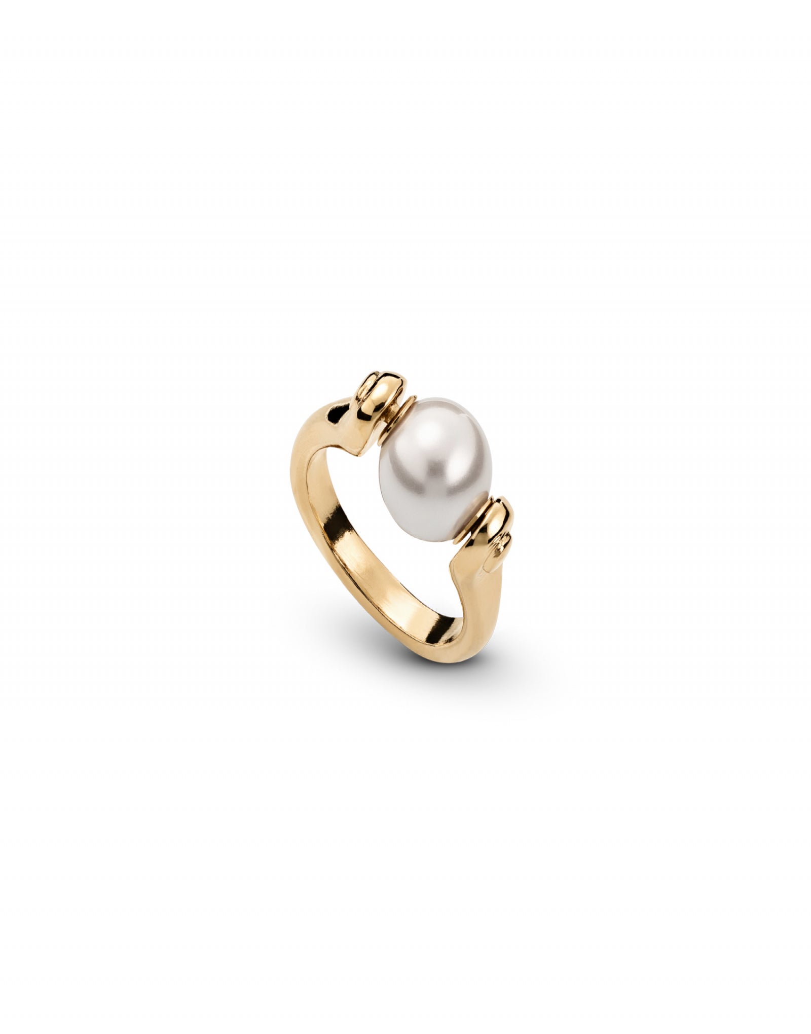 Unode50 - Gold Full Pearl Moon Ring - The Good Life Boutique