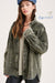 La Miel Chelsie Washed Corduroy Jacket - Olive available at The Good Life Boutique