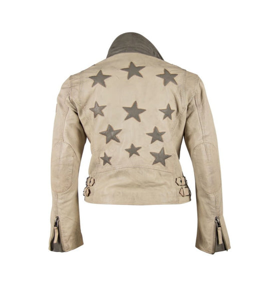 Mauritius - Sofia RF Woman's Leather Jacket - Off White – The Good Life  Boutique