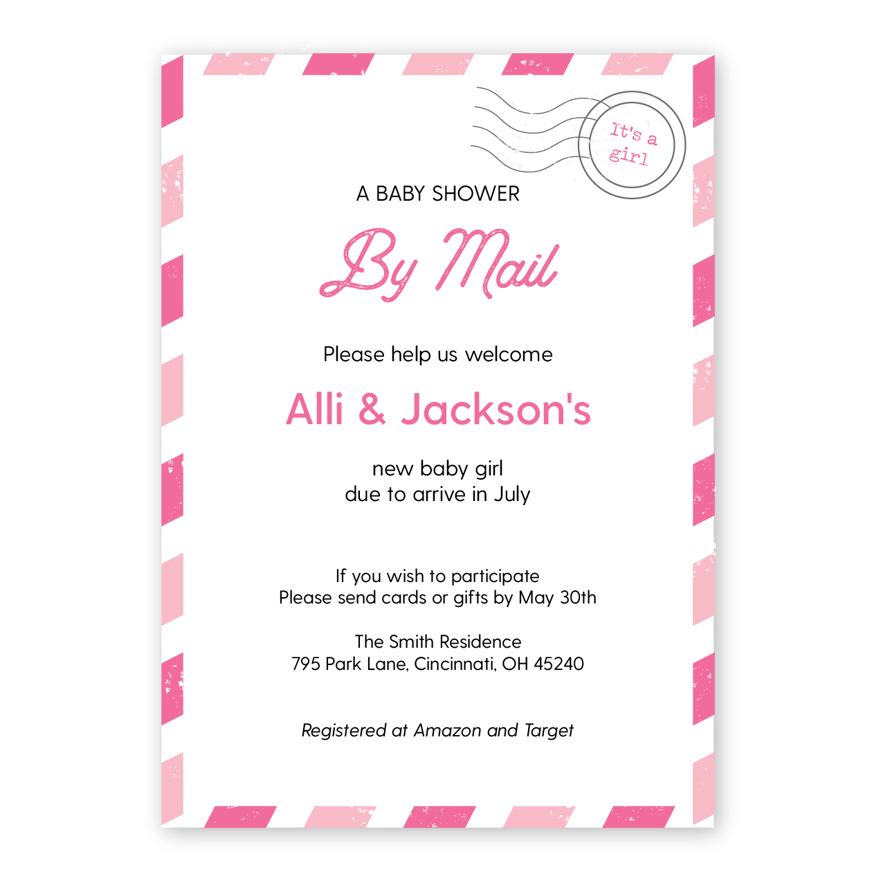 Baby Shower By Mail Long Distance Baby Shower Invitation Paper Cute Ink