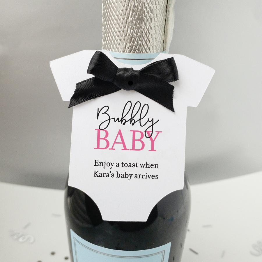 champagne baby shower favor tags