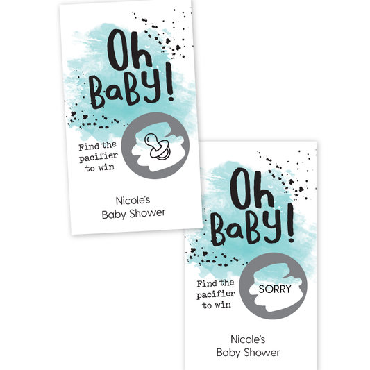 Christmas Baby Shower Game, Find the Stinker Scratch Off Game, Set of 12