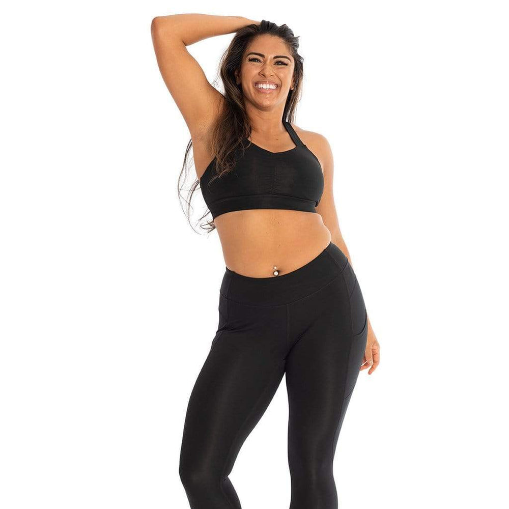 Handful Black Sports Bra Size M - 45% off