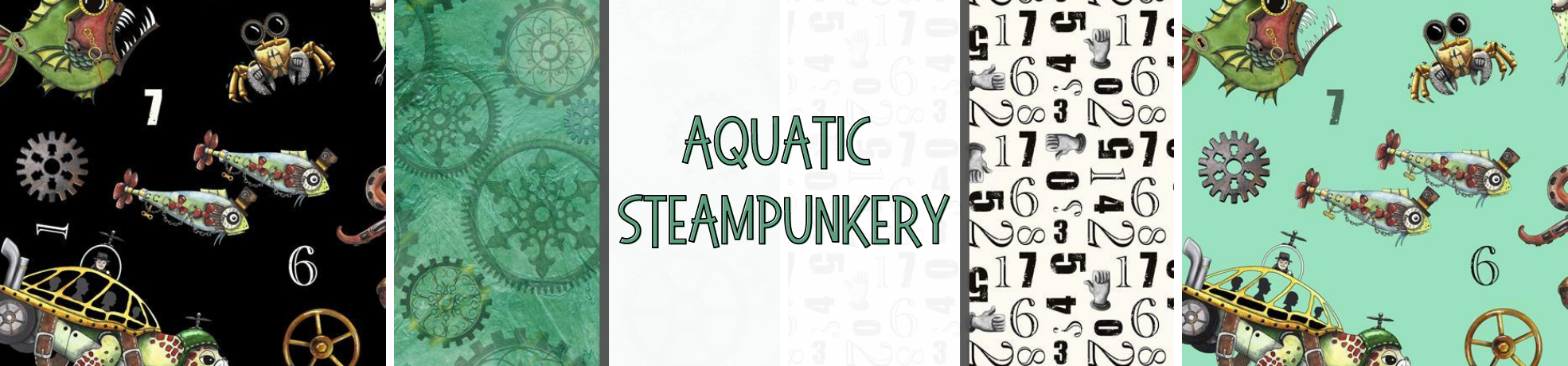 Aquatic Steampunkery Fabric Collection