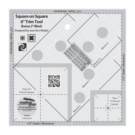 Creative Grids 3-1/2-inch Square Quilt Ruler CGR3 