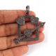 1 Pc Antique Finish Pave Diamond Heart Pendant - 925 Sterling Silver- Necklace Pendant 35mmx43mm PD1453