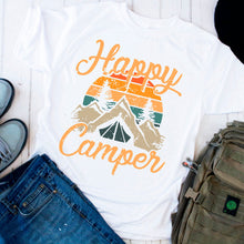 Load image into Gallery viewer, Happy Camper T-shirt- Camping Shirt - Camping T-shirt - Summertime Shirts - Camping Gifts - Outdoor Shirts
