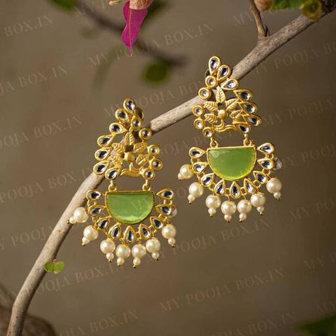 Meenakari jhumki earrings