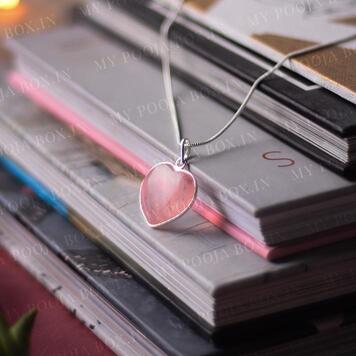 Rose quartz heart pendant necklace