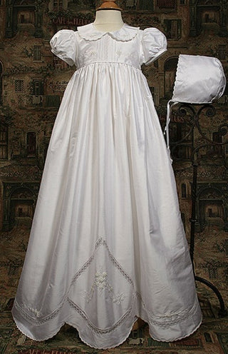 Silk Dupioni Gown with Hand Embroidery,Baptism and Christening Outfits ...
