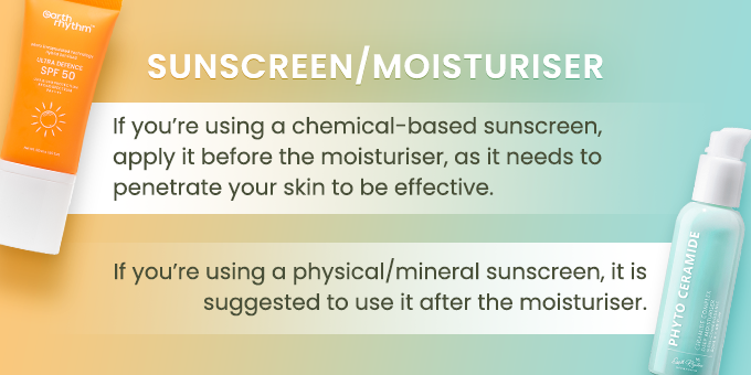 procedure for sunscreen & moisturizer