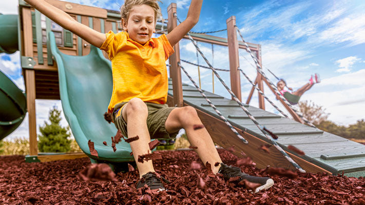 Rubber Landscape Mulch Playground Fall Height Redwood