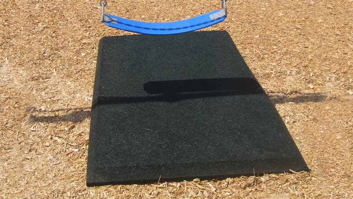 Black rubber swing mat for playground