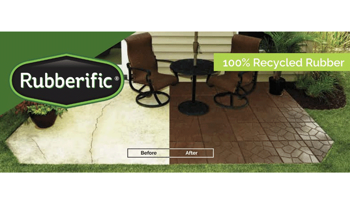 Rubberific Pavers before and after patio