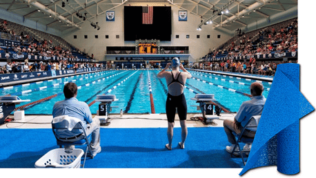 Blue non-slip matting for pools and aquatic facilities