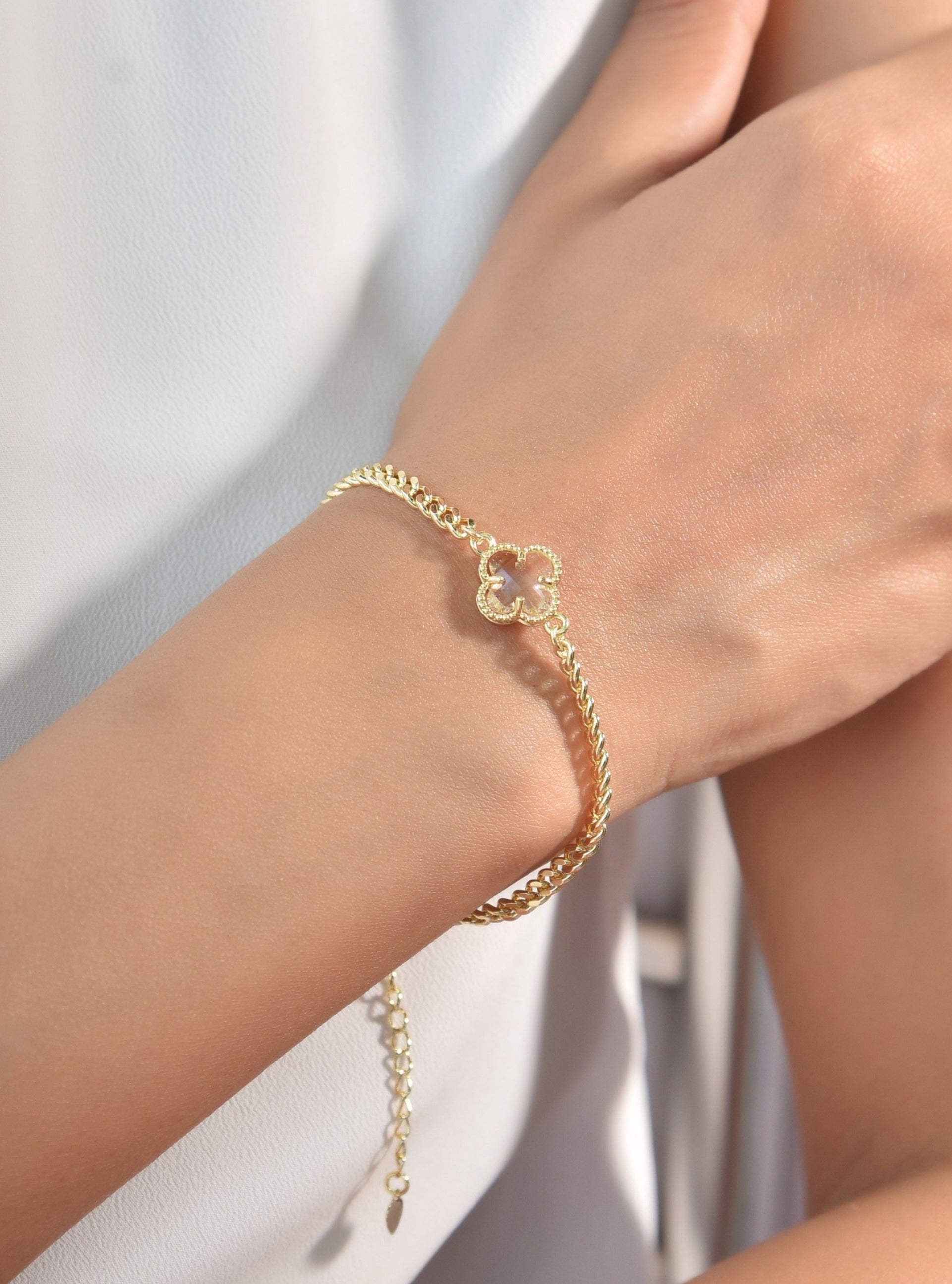 Clear Gold Heart Toggle Bracelet- Order Wholesale