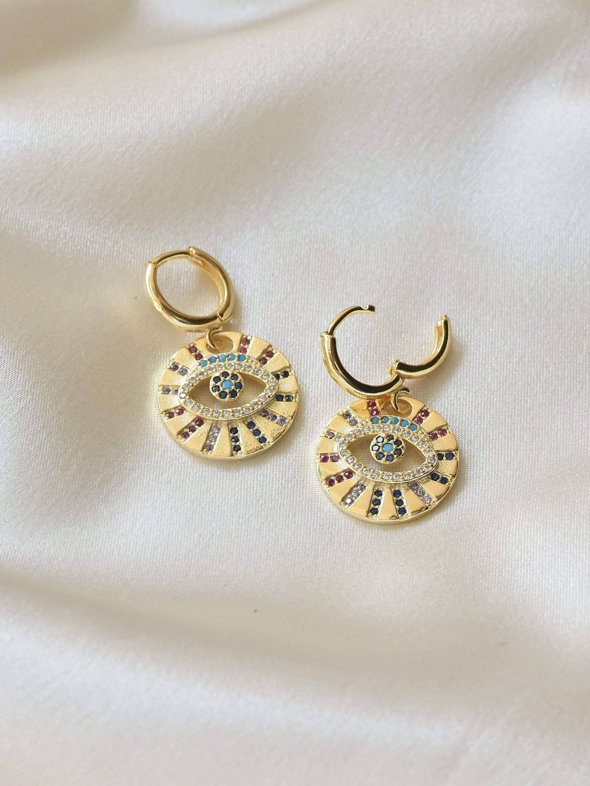 Mia Star & Moon Padlock Earrings – Inqaa