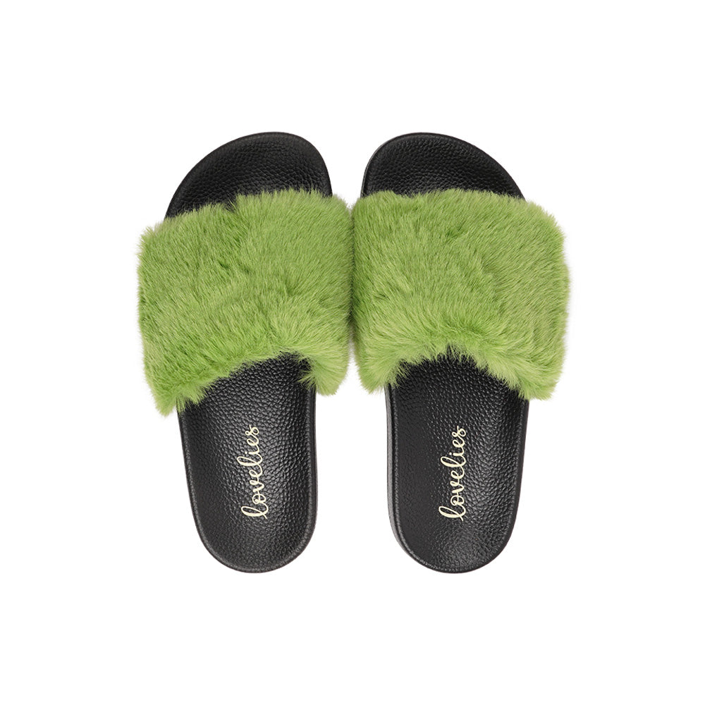 The Slide  Made in Italy with deluxe faux fur and packaged in a