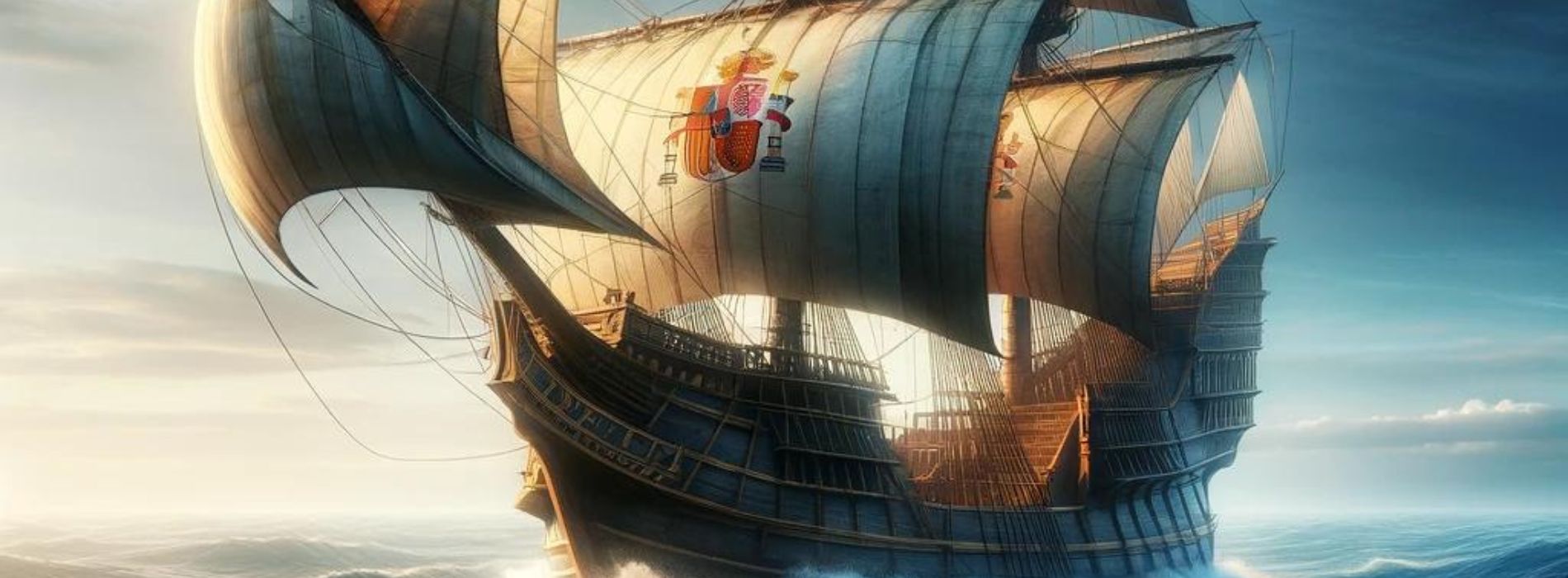 Kolumbus-Boot-fährt-in-die-neue-Welt
