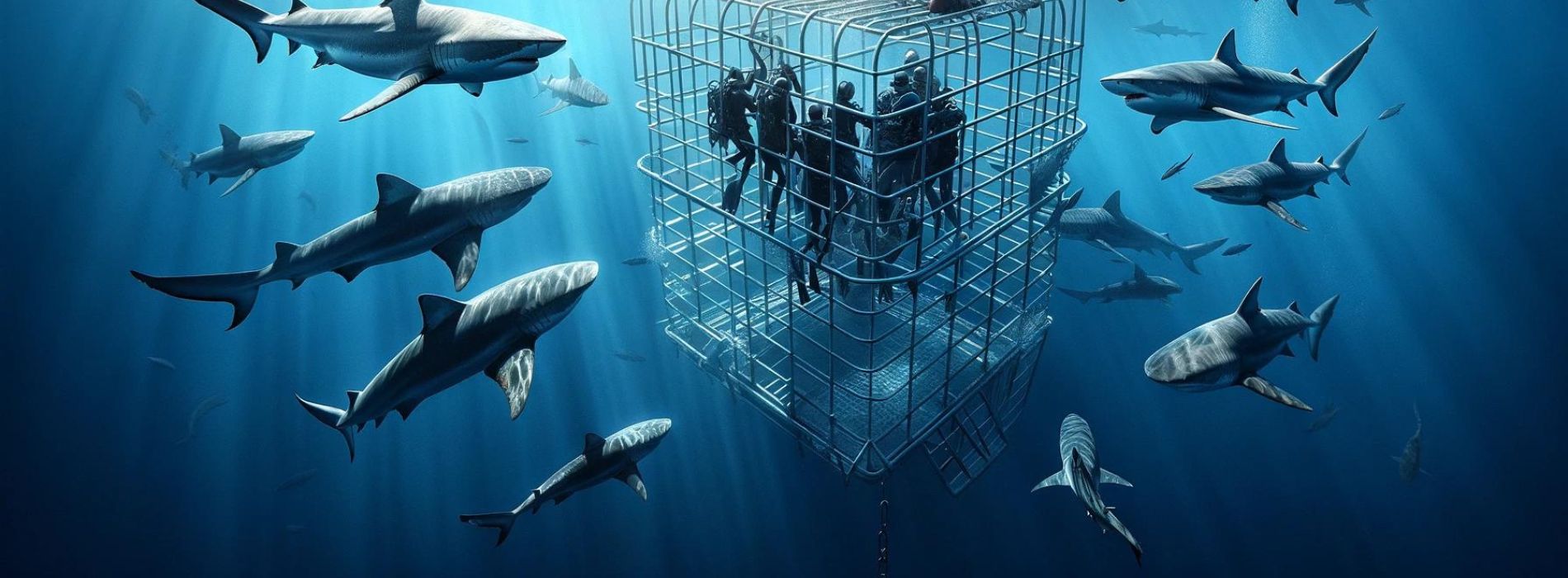 divers-in-a-shark-cage