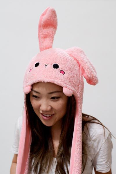 pink rabbit ear hat