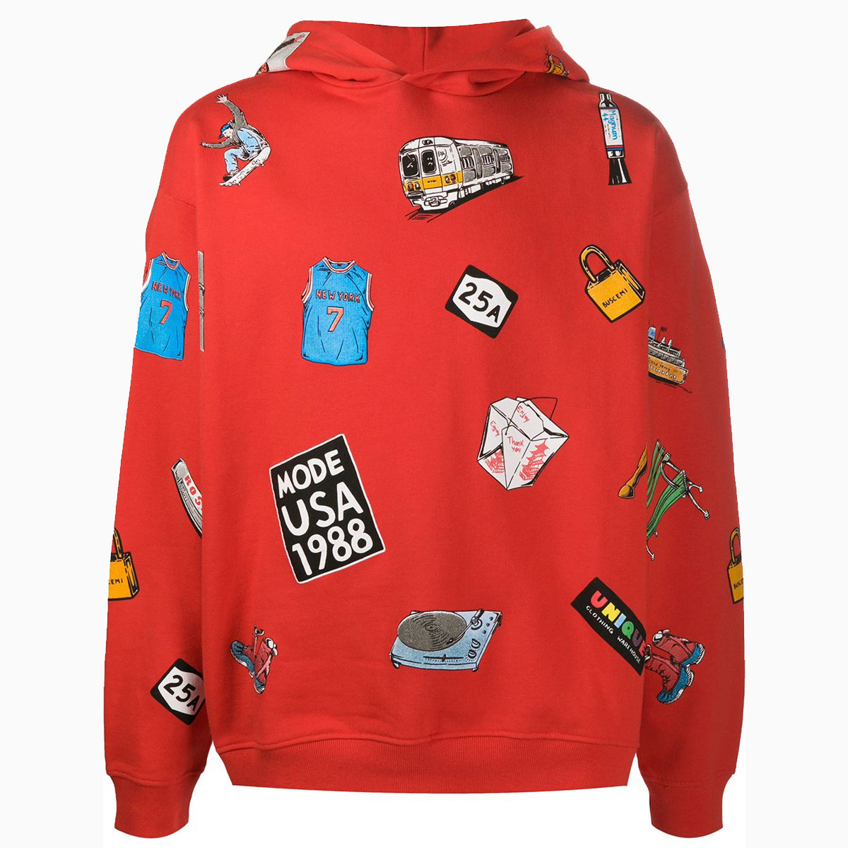 NY Icon Hoodie | Red | Buscemi