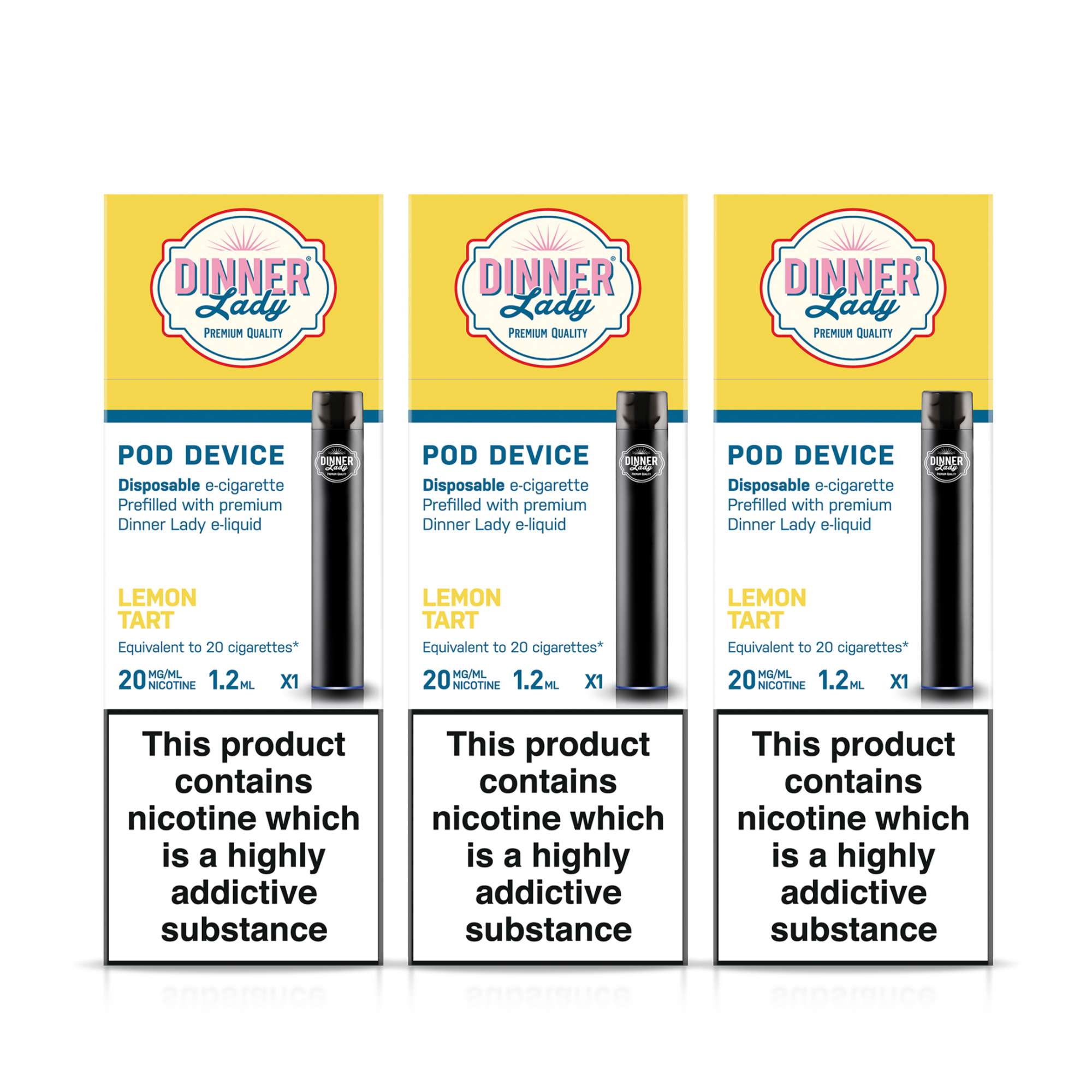 Three Pack - Dinner Lady Lemon Tart Disposable E-Cigarette