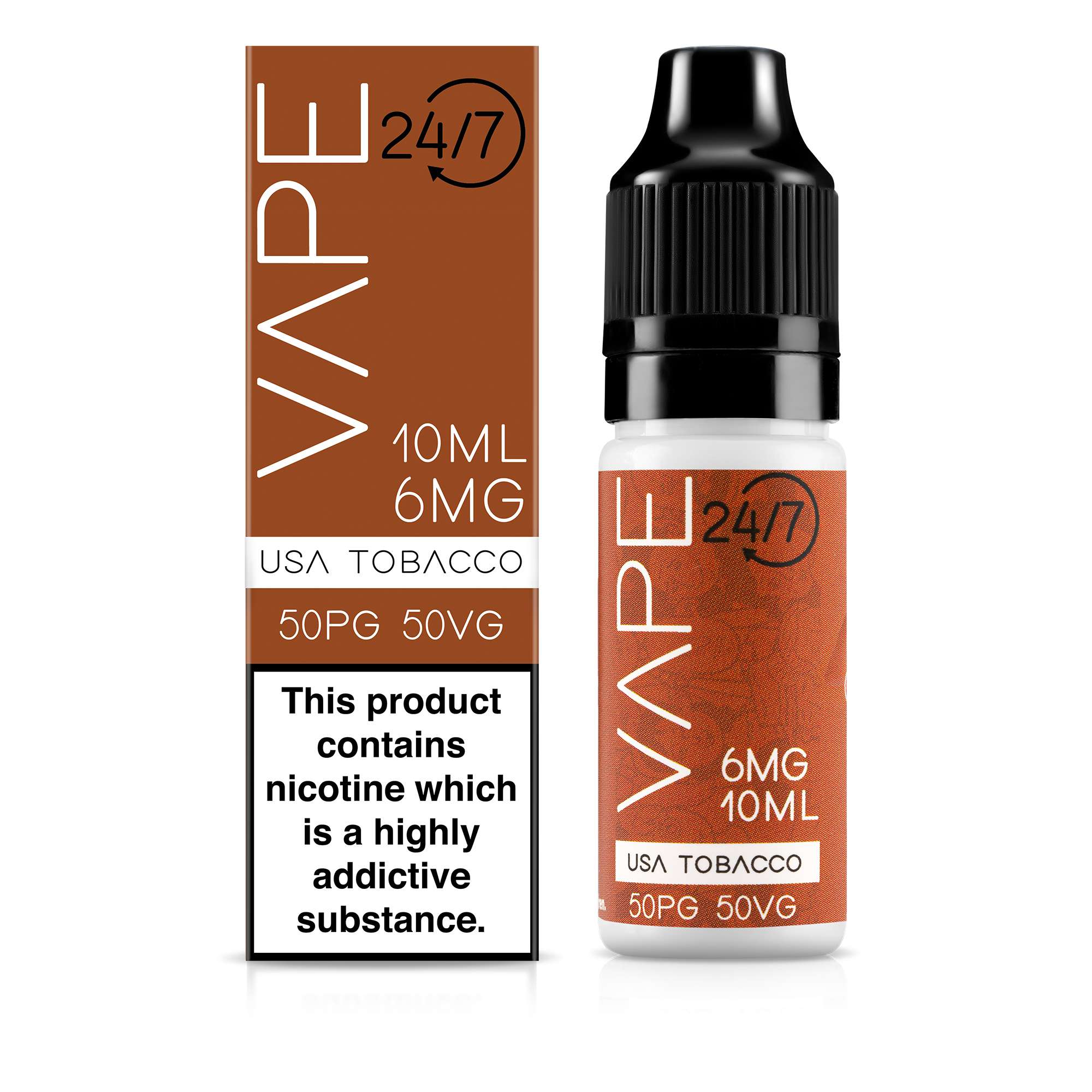 Vape 24/7 USA Tobacco 50:50 10ml E-Liquid