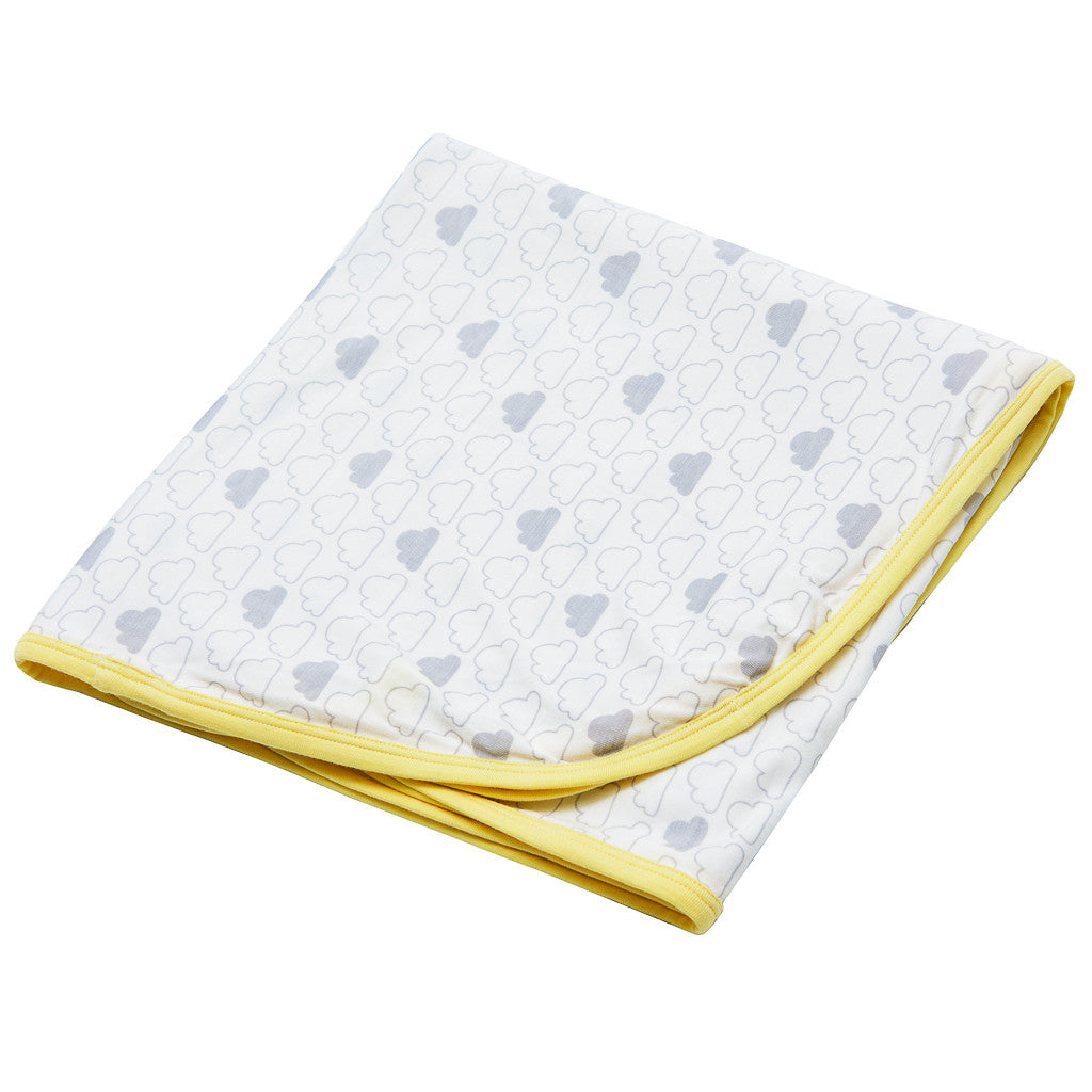 Bamboo Baby Blanket Large Swaddle 1m X1m Cloud Print