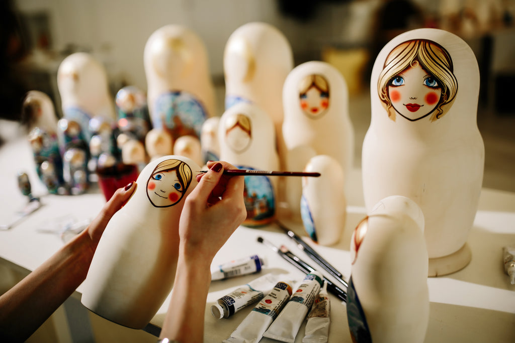 painting matryoshka face