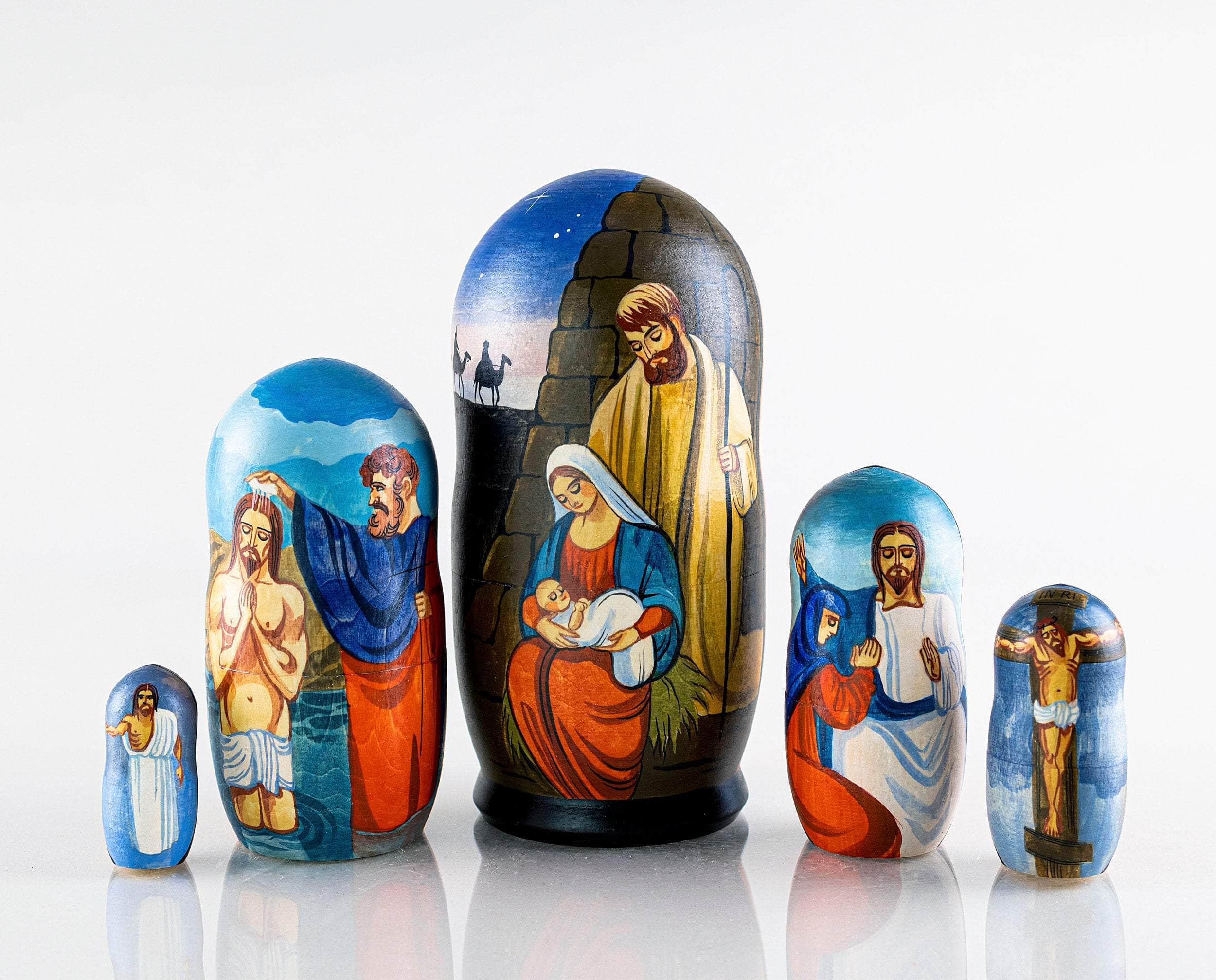 russian nesting dolls nativity set